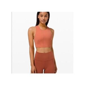 Lululemon Forward‎ Fold Bra Longline Tank Top Cross Back Clay Size 6